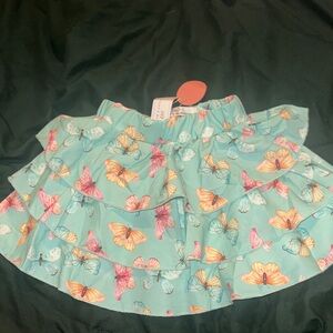 Butterfly Print Kids Skirt - Multicolor